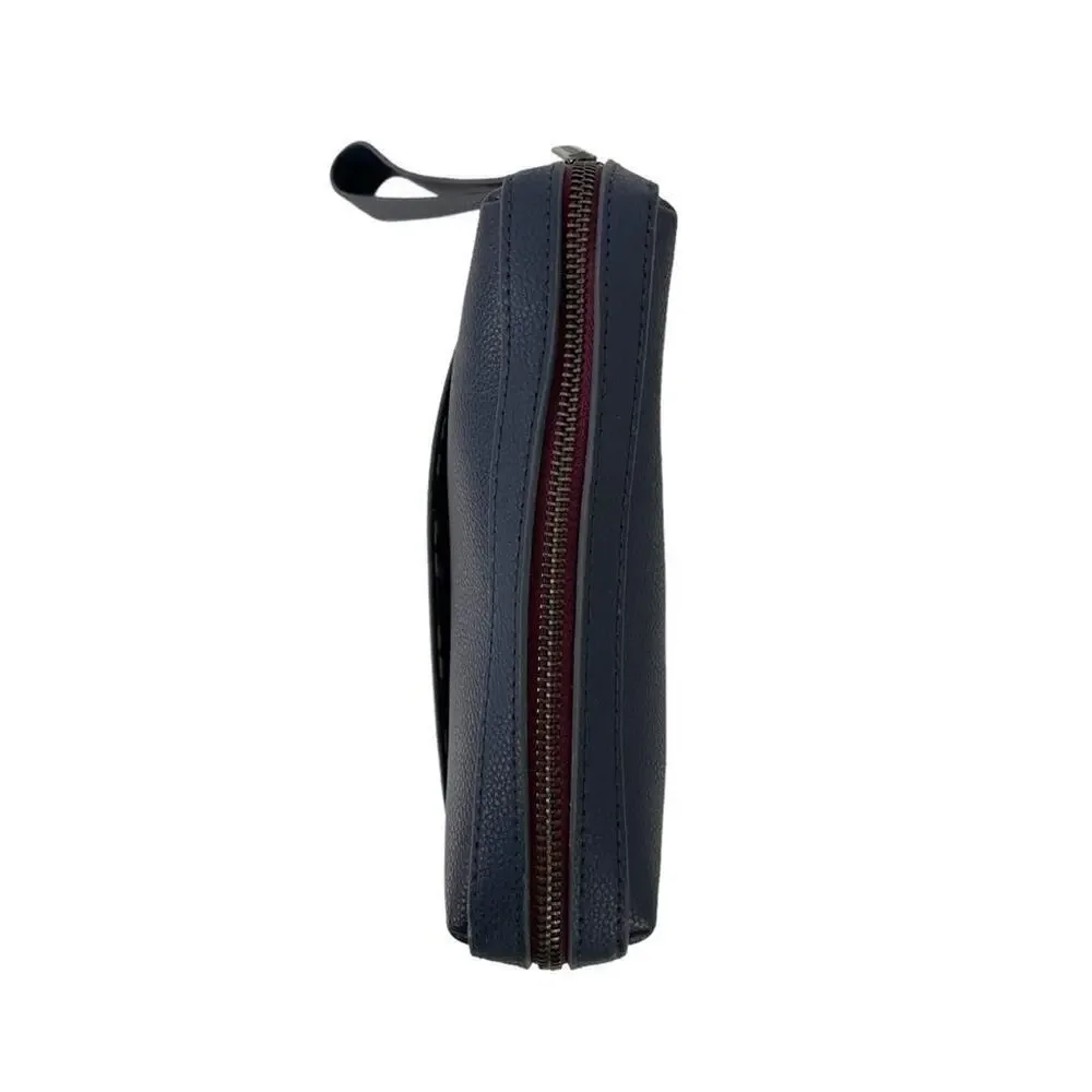 Missoni Cosmetic Makeup Pouch Clutch Travel Bag in Navy Blue Top Zipper